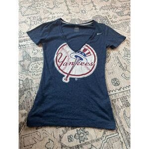 MLB Nike Yankees navy blue V-neck T-shirt